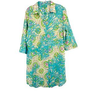 Antica Sartoria by Giacomo Cinque Lightweight Cotton Shirt Dress Cover Up MEDIUM